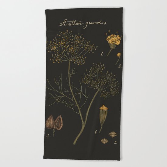 Dill (Dark Background) Beach Towel