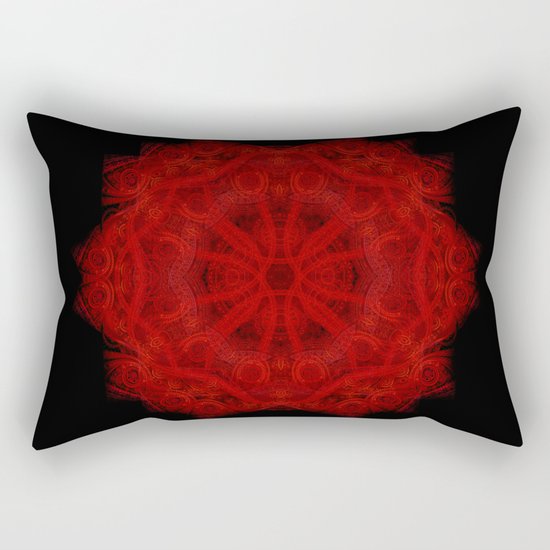 Red Velvet Mandala Rectangular Pillow