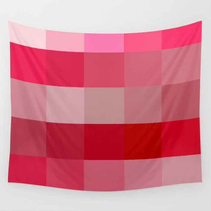 Pixels: Candy Apple Reds Wall Tapestry