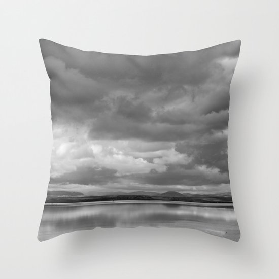 Storm at the lake Throw Pillow