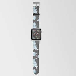 Christmas Pattern Tree Bauble Grey Blue Apple Watch Band