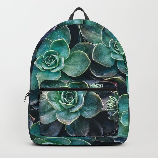 Succulent Blue Green Plants Backpack