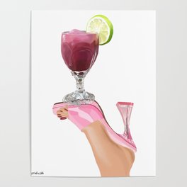 Shoes & Booze - Barbie Purple Marg  Poster