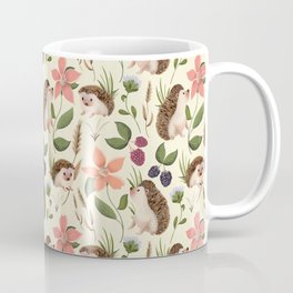 Hedgehog Floral - Warm Summer Yellow Coffee Mug
