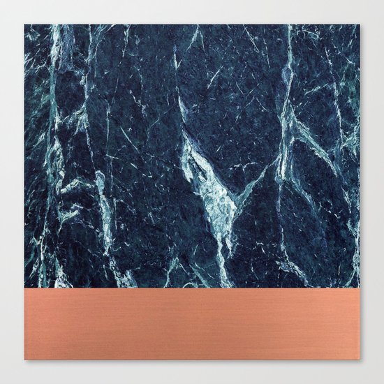 Blue Marble & Copper Canvas Print