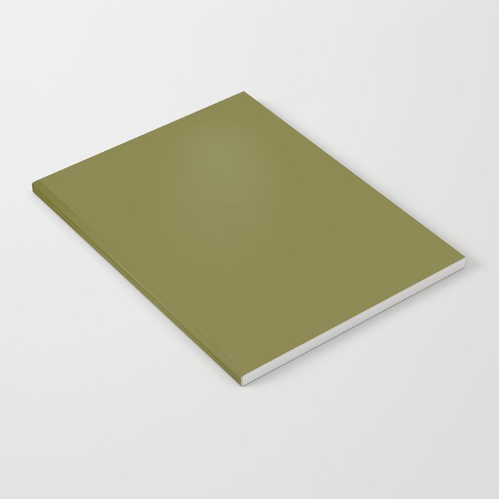 Dark Green-Yellow Solid Color Pantone Cardamom Seed 17-0529 TCX Shades of Yellow Hues Notebook