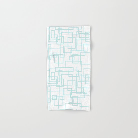 Geometric abstract pattern - light aqua Hand & Bath Towel