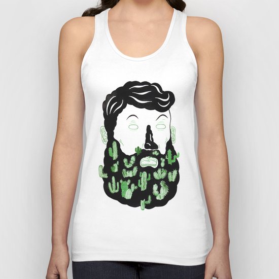 Cactus Beard Dude Unisex Tank Top