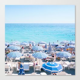 Umbrellas on the French Riviera, Nice Canvas Print