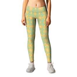 Boho Florals Yellow and Sage Leggings