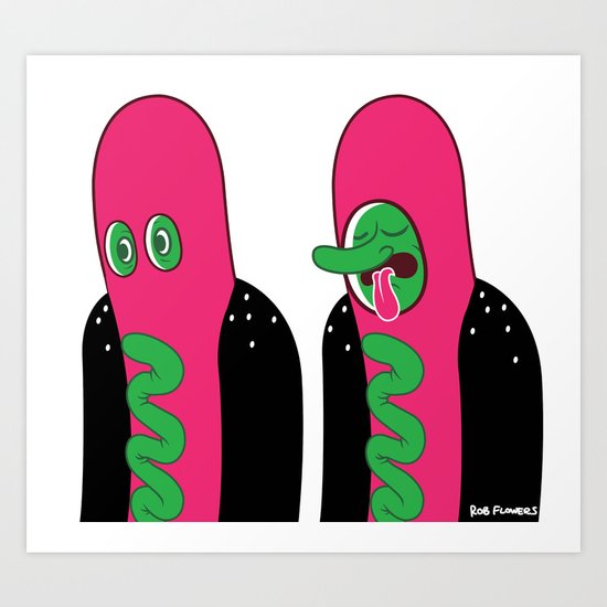 Hotdog Dudes Art Print