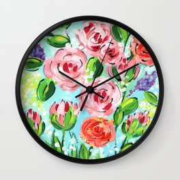 Fantasy Rose Garden Wall Clock