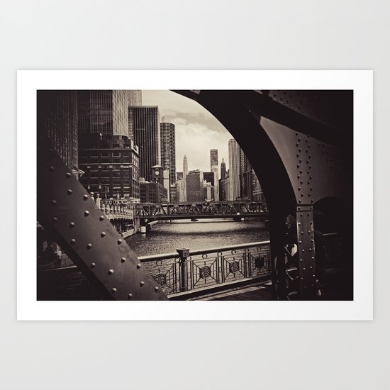 Up The Chicago River Art Print