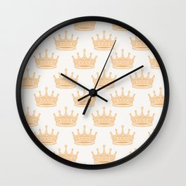 Always Wear Your Invisible Crown Quote - Orange Wall Clock