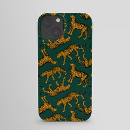 Tigers (Dark Green and Marigold) iPhone Case