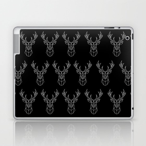 Deer Line Minimalist - Reindeer Geometric Animal Pattern Laptop & iPad Skin