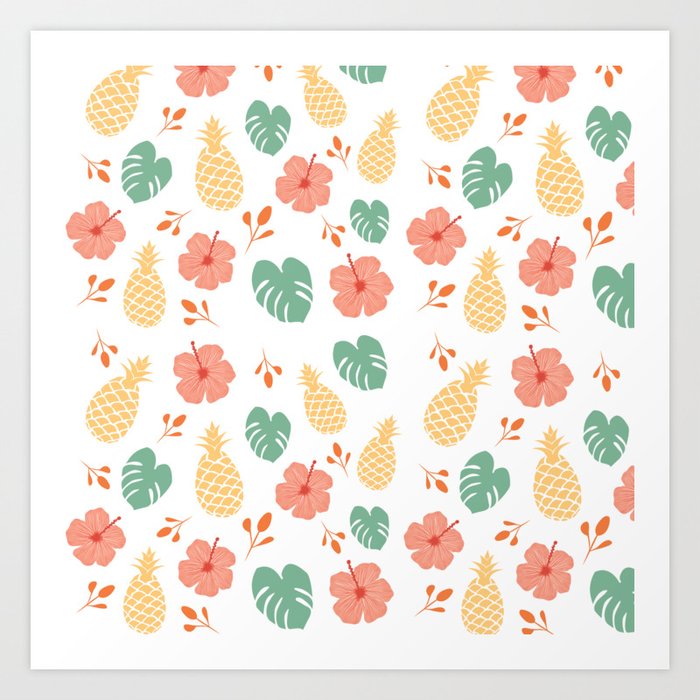 Summer Floral Print Seamless Pattern Art Print