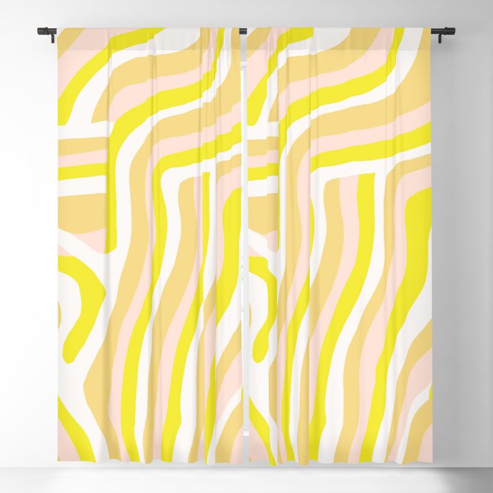 yellow zebra stripes Blackout Curtain
