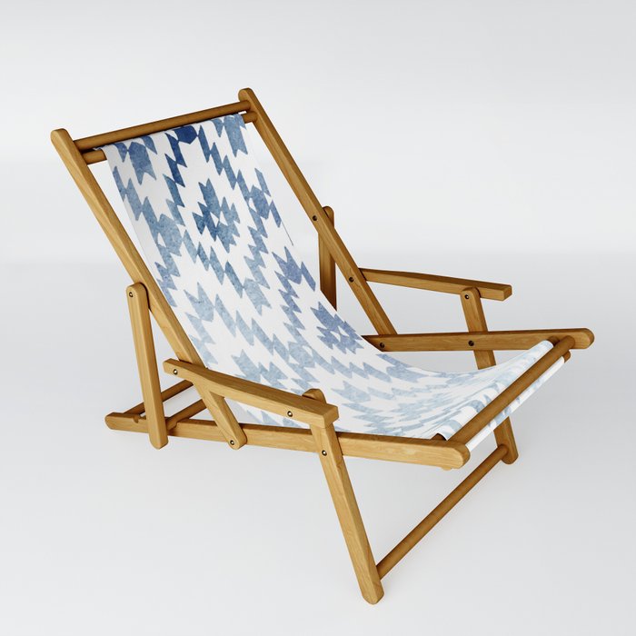 Indigo Ikat Print 3 Sling Chair By Enframephotography Society6