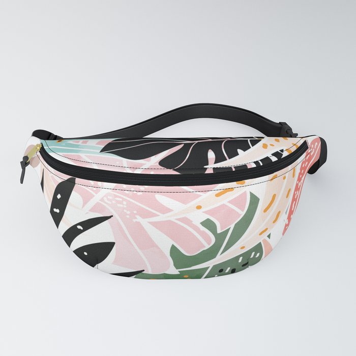 Veronica, Tropical Eclectic Bold Monstera Palm Illustration Nature Modern Colorful Jungle Fanny Pack