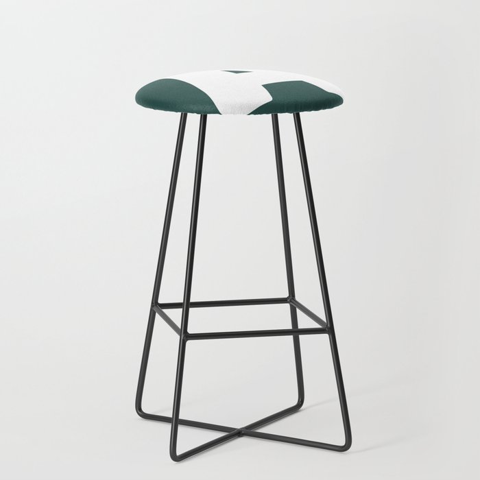 A (White & Dark Green Letter) Bar Stool