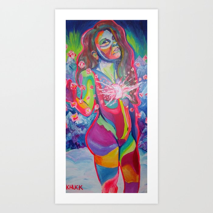Healing Abstract Female Portrait Art Print By Khuckproductions