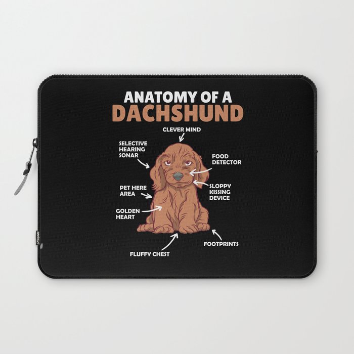 Anatomy Of A Dachshund Cute Dogs Puppy Laptop Sleeve