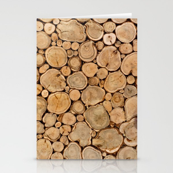 Artwork 3432 texture of wooden logs Stationery Cards
