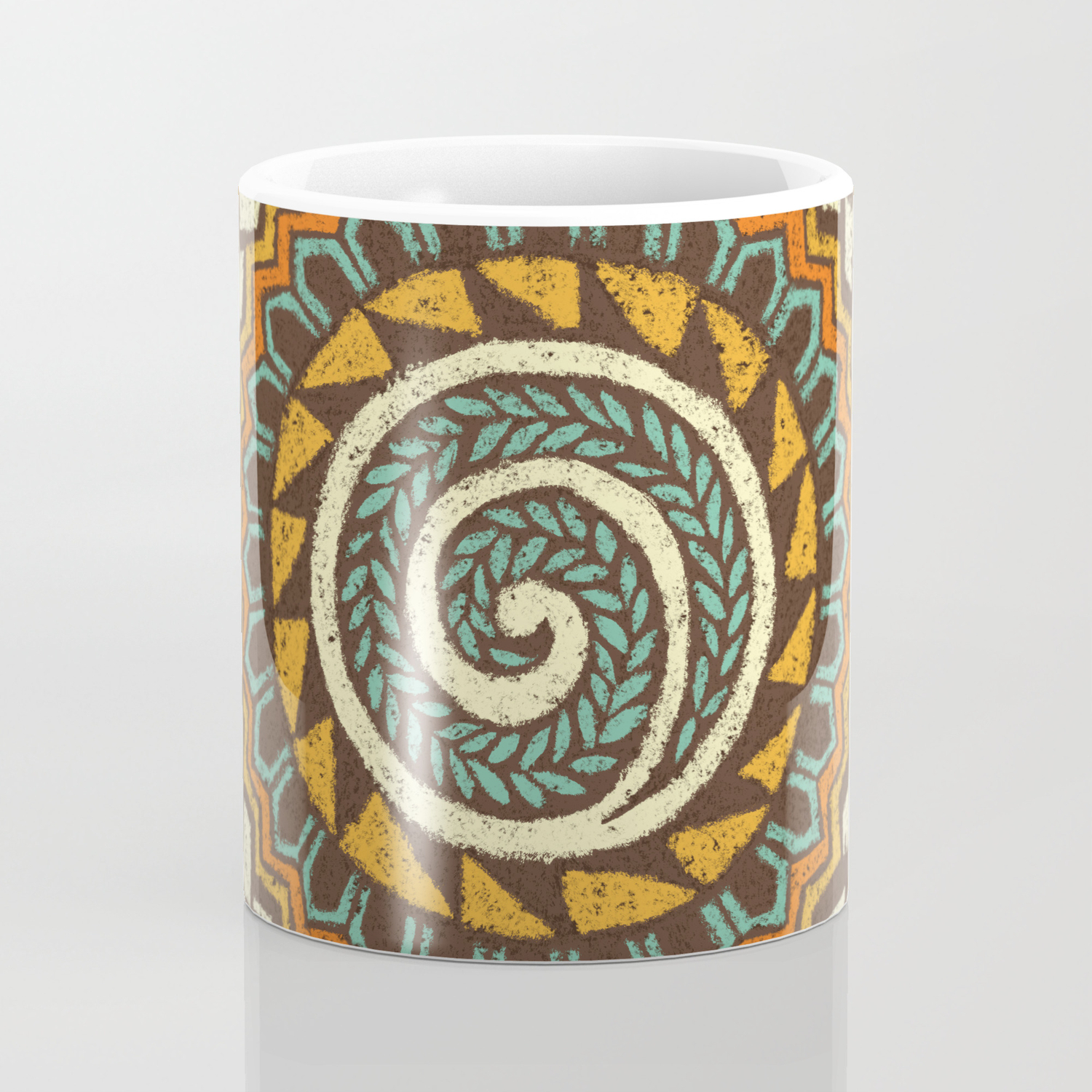 Retro Abstract 60s 70s Polynesian Tattoo Design Vintage Blue