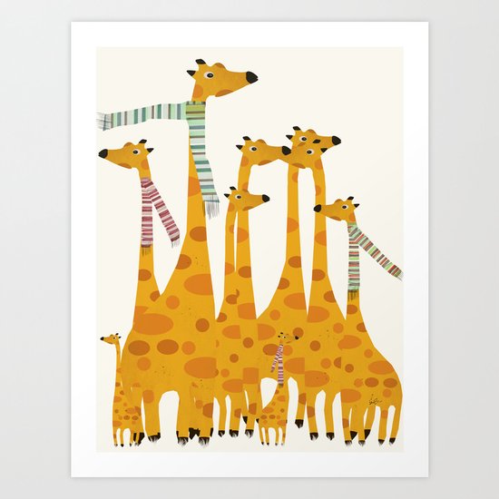 giraffe do disco Art Print