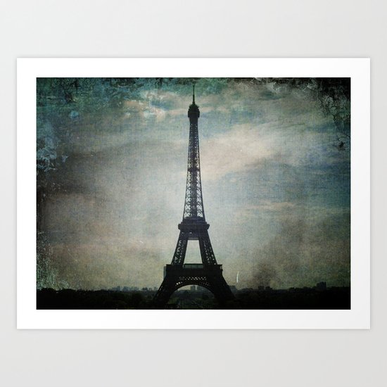 Eiffel Tower in the Storm Art Print