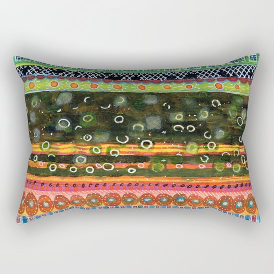 Absorbed Rings with Vertical Stripes Pattern Rectangular Pillow