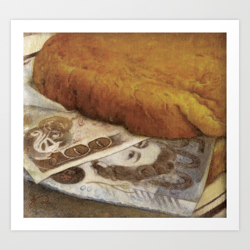 Don T Eat Money Sandwich Still Life Painting Corruption In
