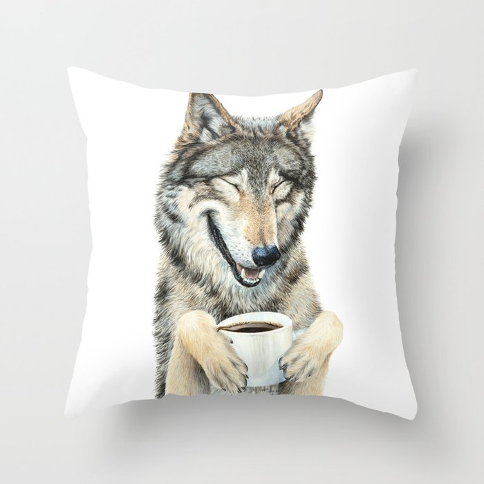 Coffee in the Moonlight Throw Pillow