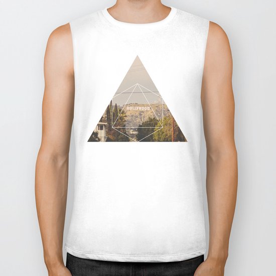 Hollywood Sign - Geometric Photography Biker Tank