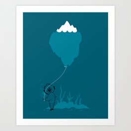 The Diver and his Balloon Art Print