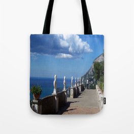 Blue Amalfi Coast Italy,Villa Cimbrone,Sorrento,Ravello,mediterranean, Tote Bag