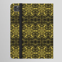 Liquid Light Series 15 ~ Yellow Abstract Fractal Pattern iPad Folio Case