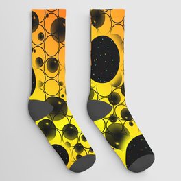 Space Bubble Spots - Orange/Yellow Socks