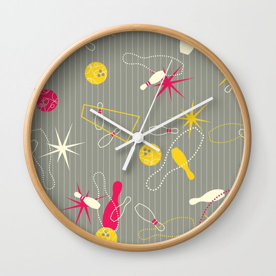 Bowling Pinstripe Wall Clock