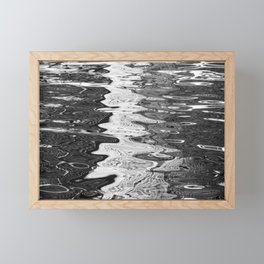 Black and White Abstract Ocean Reflections Framed Mini Art Print