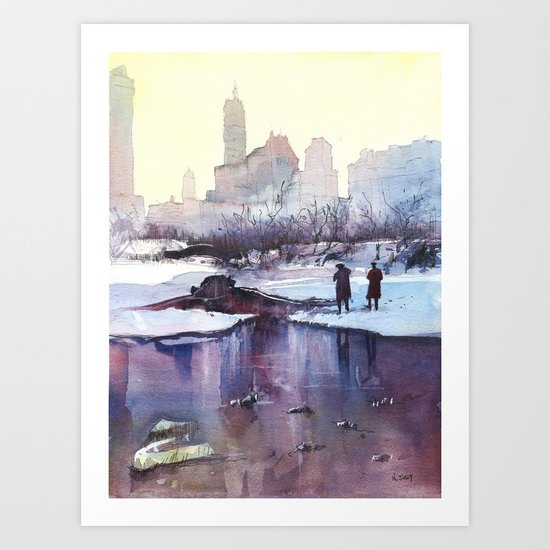 New York - Promenade hivernale Art Print