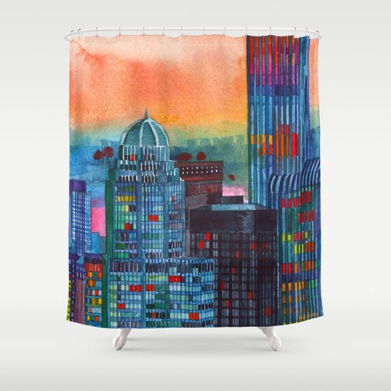 New York buildings vol3 Shower Curtain