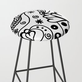 Black and White Doodle Bar Stool