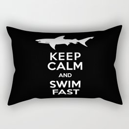 Keep Calm and Swim Fast Shark Rectangular Pillow