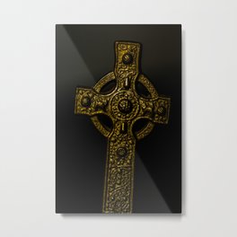 Celtic Cross Yellow Tint Metal Print | Digital, Ebarrondonegal, Scottish, Steelcross, Color, Ringedcross, Faith, Yellowtint, Photo, Nimbus 