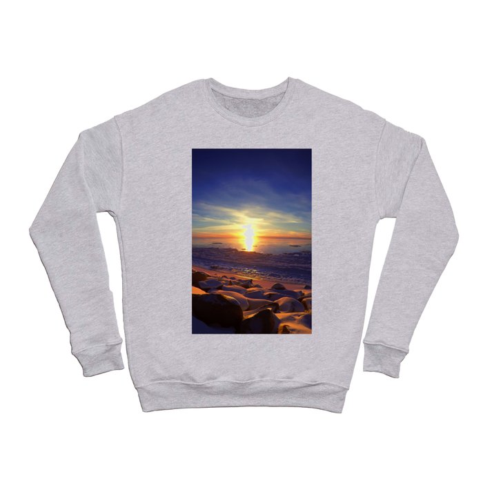 Alaska Sunset with blue skies.  Crewneck Sweatshirt
