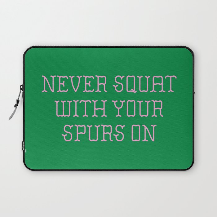 Cautious Squatting, Pink and Green Laptop Sleeve