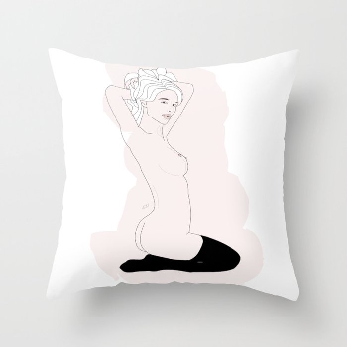 Minimal nude 1 Throw Pillow