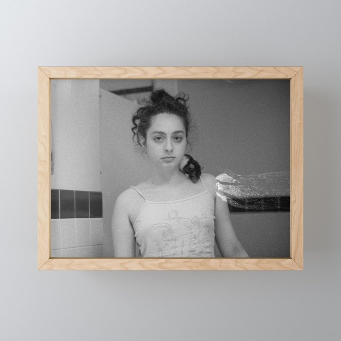 Girl with Rat Framed Mini Art Print